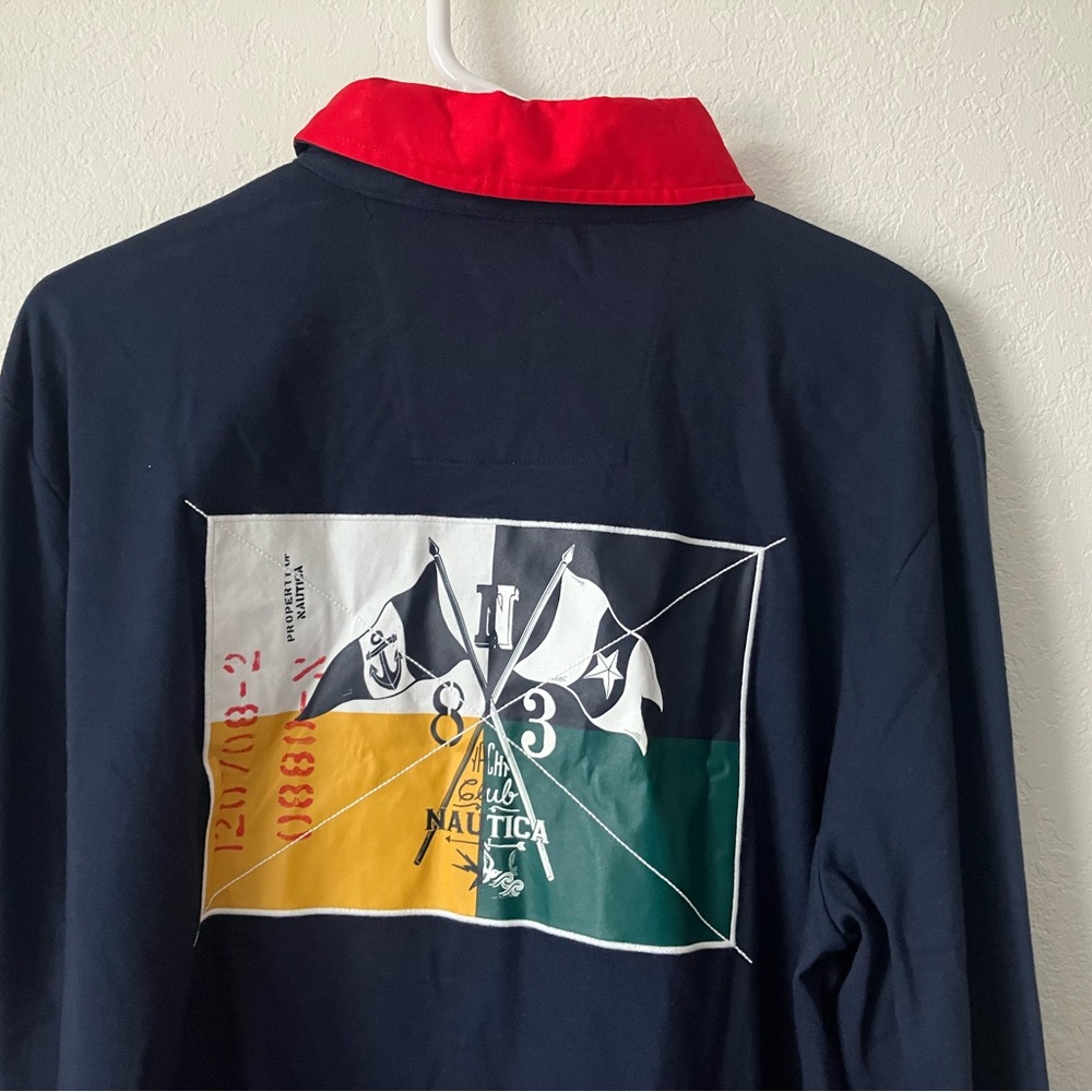 New With Tag Nautica Men’s X-Large XXL Classic Fit Long Sleeve Rugby Polo Shirt